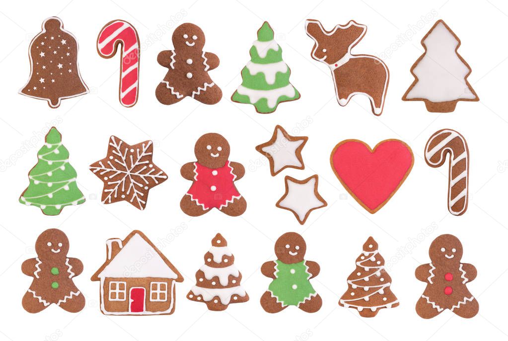 Christmas gingerbread cookies, winter holiday food