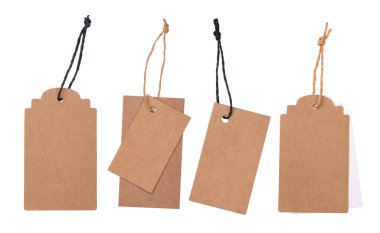 Beyaz arkaplanda boş fiyat etiketleri izole