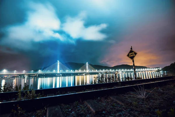 Anita Garibaldi Laguna Brazil Anita Garibaldi Bridge Suspension Bridge Stationary — Stock Photo, Image