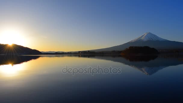 Схід Сонця Fuji Від Озера Кавагуті Japan01 2018 — стокове відео