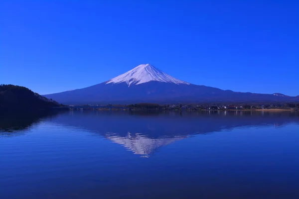 Monte Fuji Cielo Azul Claro Tiempo Desde Lago Kawaguchi Japón — Foto de Stock