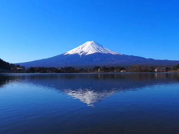 Fuji Cielo Azul Claro Ubuyagasaki Lago Kawaguchi Japón 2020 — Foto de Stock