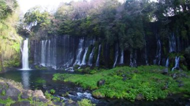 Fujinomiya Şehri 'ndeki Shiraitonotaki Şelalesi Japonya 04 / 03 / 2020