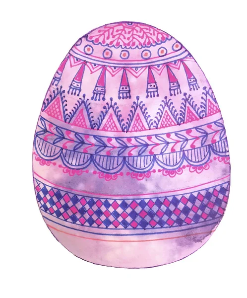 parlak mor pembe suluboya Paskalya yumurta boyalı mavi ve pembe kalem süsleme, güzel, şirin ile dekore edilmiştir. 