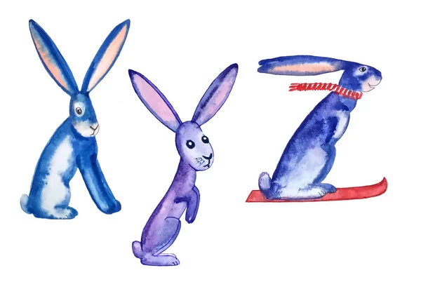Смешные Необычные Буквы Алфавита Xyz Виде Смешного Синего Яркого Зайца — стоковое фото