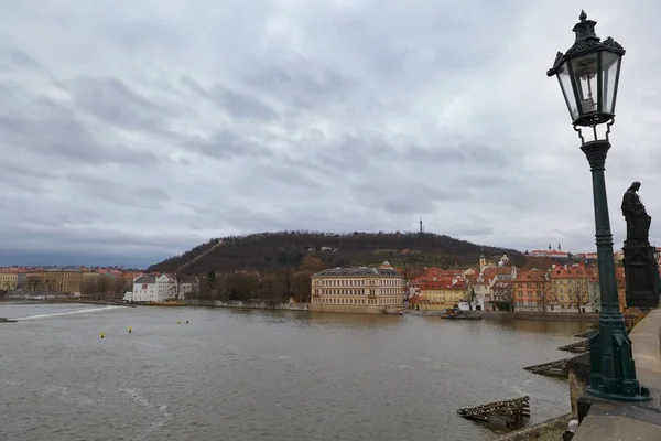 Blick Auf Petrin Hügel Kleines Viertel Und Moldau Prag Tschechische — Stockfoto