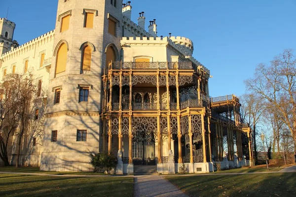 Castillo Hluboka Nad Vltavou Uno Los Castillos Más Bellos República — Foto de Stock