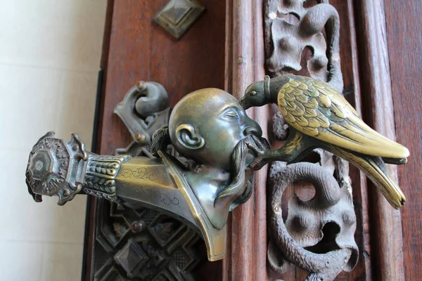 Дверная Ручка Входа Замок Глубока Над Влтаву Чехия Лицензионные Стоковые Фото