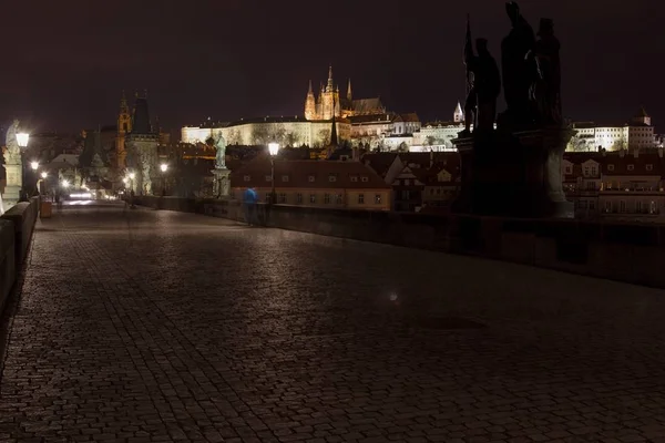 Vitus Katedrali Prag Kalesi Gece Prague Çek Cumhuriyeti — Stok fotoğraf