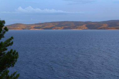 Gün batımında Hırvatistan Island Brac