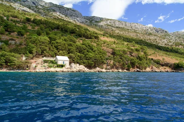 Bella Vista Sul Mare Adriatico Croazia Nella Dalmazia Meridionale Con — Foto Stock