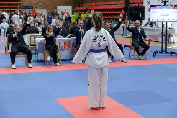 Nymburk, Czech Republic, November 4 2017: Championship of Czech Republic Taekwondo ITF in Nymburk, Czech Republic — Stock Photo, Image