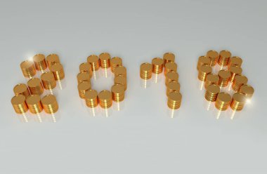 Altın sikke yeni 2018 yıl.