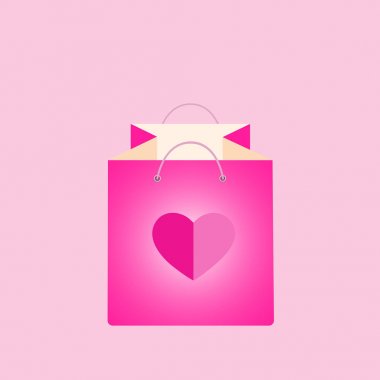 Kalpli pembe alışveriş çantası.