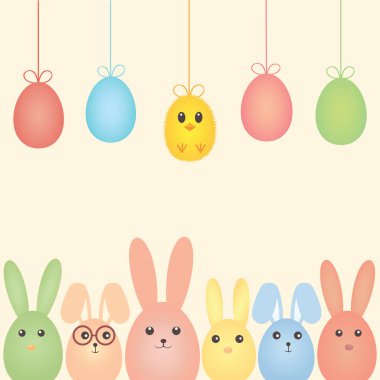 Paskalya tavşanları, tavuk ve Paskalya yortusu yumurta