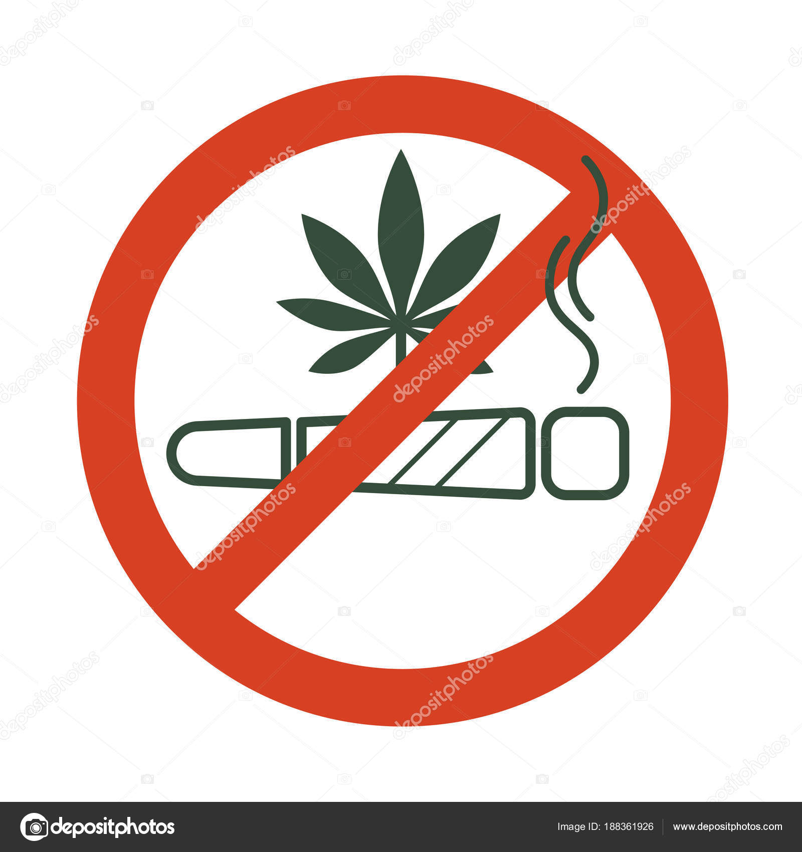 Keine Drogen erlaubt. MarihuanaJoint, Spliff, mit verbotenen Zeichen