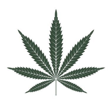 Marihuana ya da esrar yaprak simge vektör Logo şablonu.