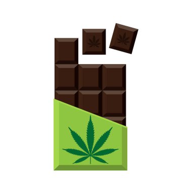 Çikolata Bar marihuana yaprağı. Narkotik tatlılar.
