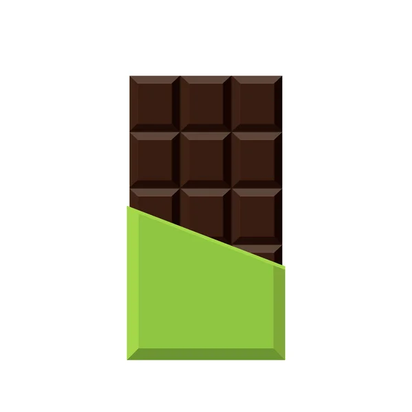 Barre de chocolat réaliste isolée sur fond blanc . — Image vectorielle