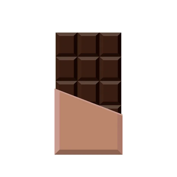 Barra de chocolate realista isolado no fundo branco . — Vetor de Stock