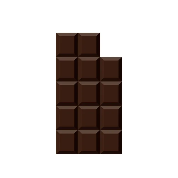 Barre de chocolat isolé sur fond blanc. — Image vectorielle