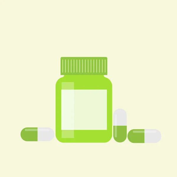 Medicine bottle and pills. — Stock Vector