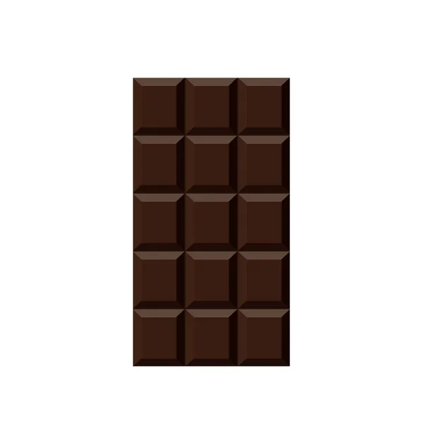 Barra de chocolate isolado no fundo branco. — Vetor de Stock