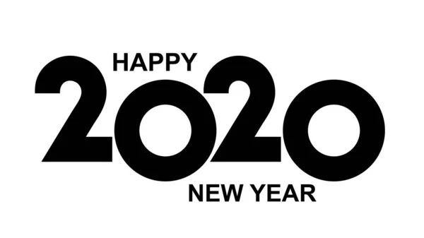 Gelukkig Nieuwjaar 2020 tekstontwerp. — Stockvector