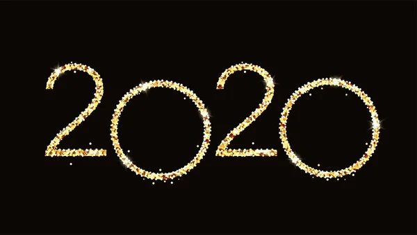 З новим 2020 роком. Елегантний золотий текст . — стокове фото
