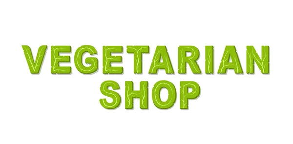 Letras de tienda vegetariana . — Vector de stock