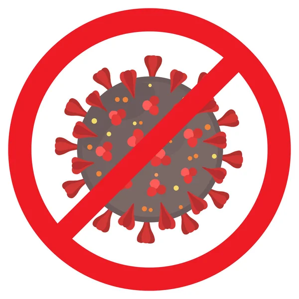 コロナウイルスを止めて 危険な細胞と流行の医療概念 白い背景に孤立ベクトルイラスト — ストックベクタ