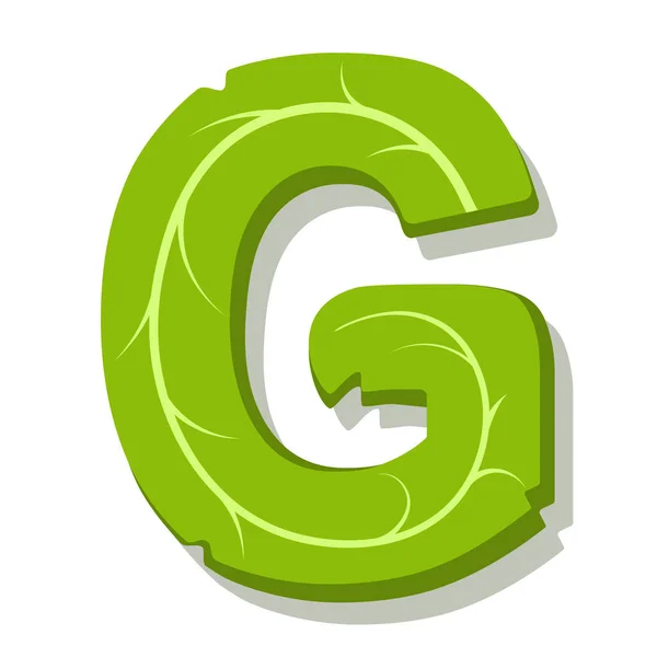 Letra Hojas Verdes Vector Alfabeto Verano Logotipo Simple Letra Color — Archivo Imágenes Vectoriales