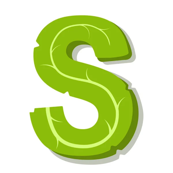 Letter Green Leaves Summer Vector Alphabet Simple Logo Letter Green — Stock Vector