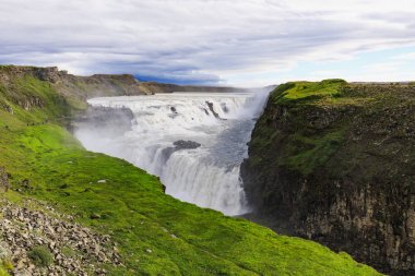 Beautiful and famous gullfoss waterfall in iceland clipart