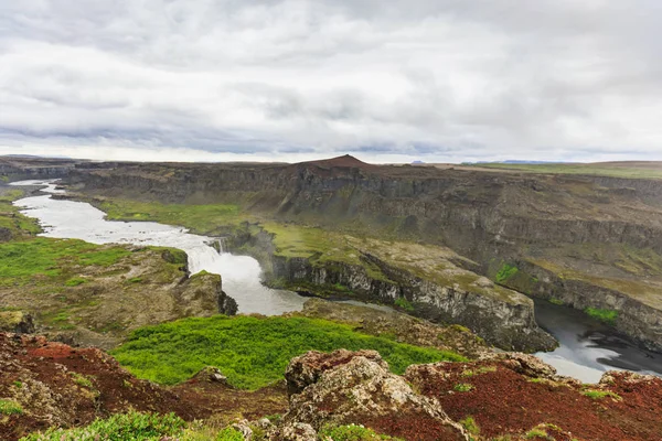 Hafragilsfoss şelale İzlanda manzara Panoraması — Stok fotoğraf