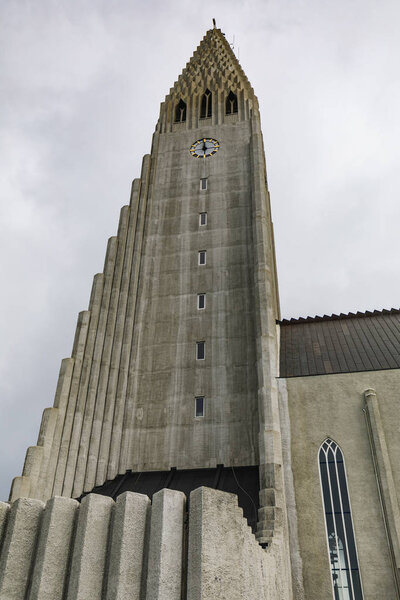 The Hallgrimskirkja church in reykjavik in iceland