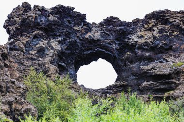 Dimmuborgir myvatn alan İzlanda pencerede lav