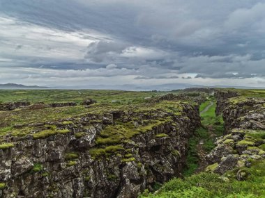 Pingvellir ulusal park İzlanda Ağustos muhteşem bir manzara