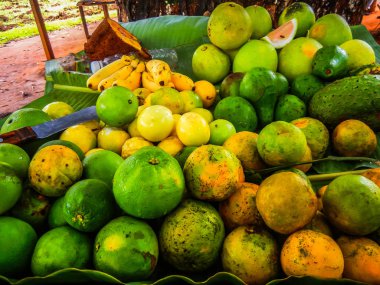 Bir tabloda zanzibar Afrika tropikal meyveler