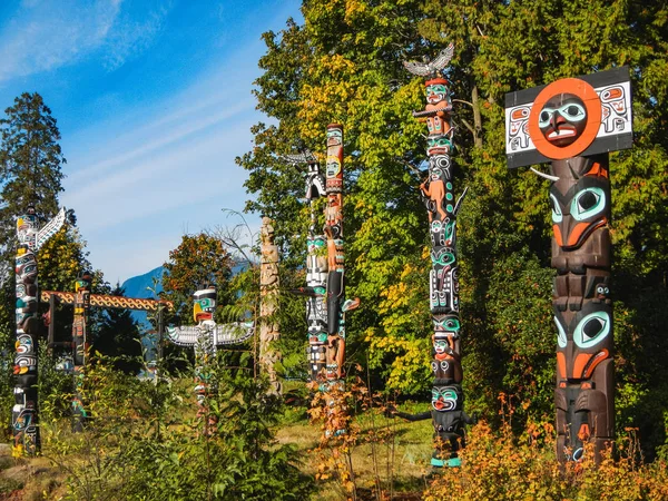 Vancouver Kanada renkli totem stanley park