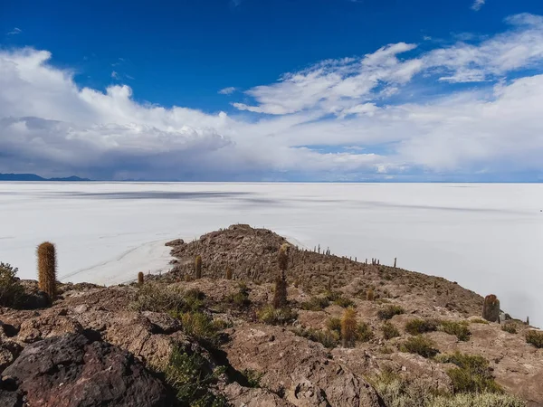 Isla de pescadores lago salato uyuni in Bolivia — Foto Stock