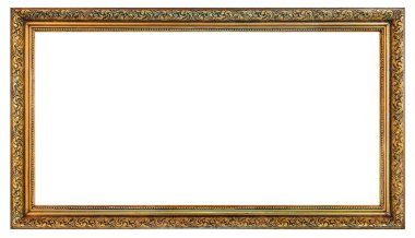 İzole beyaz bir arka plan üzerinde eski vintage altın çerçeve