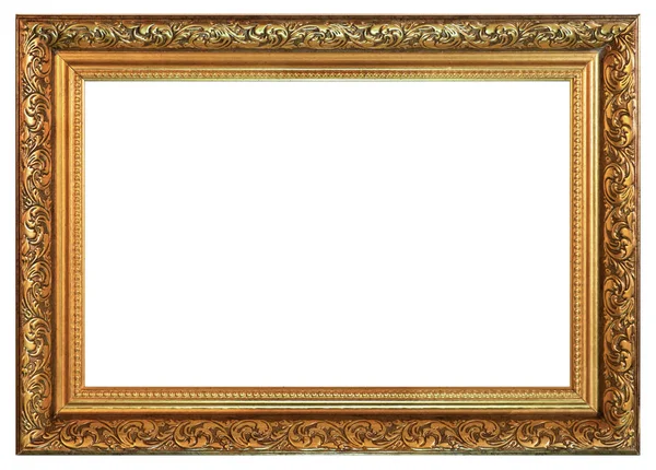 Old Vintage Golden Frame White Background Isolated — Stock Photo, Image