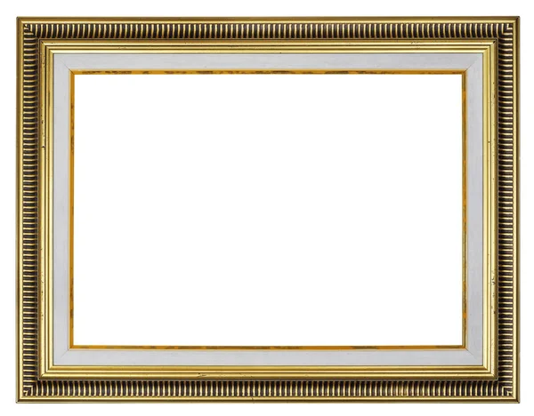 分離した 白い背景の上の台紙とビンテージ ゴールデン フレーム — ストック写真