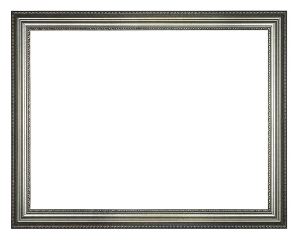Silver Rectangle Frame White Background Isolated — Stock Photo, Image