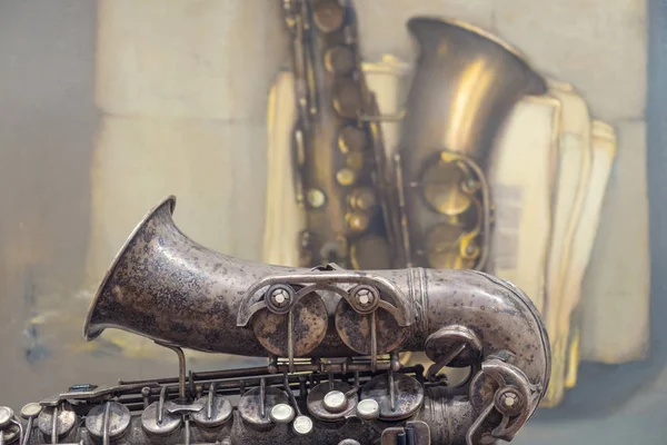 Gammal saxofon — Stockfoto