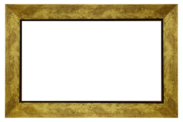 Vintage wooden dirty frame on a white background — 图库照片