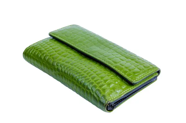 Зелена шкіряна сумка для жінок — стокове фото