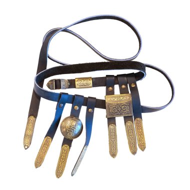 Klasik Kafkas kahverengi deri kemeri.