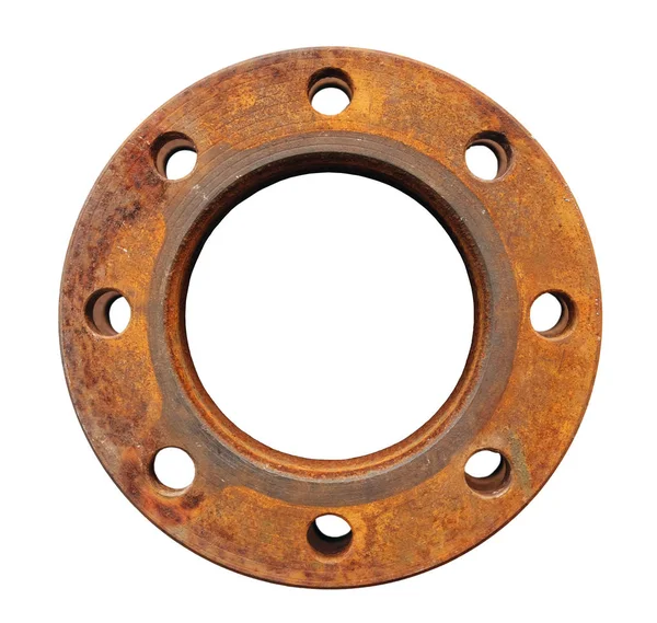 Vintage rusty round mechanics detail with holes — 스톡 사진